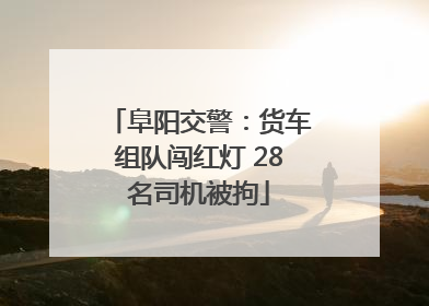 阜阳交警：货车组队闯红灯 28名司机被拘