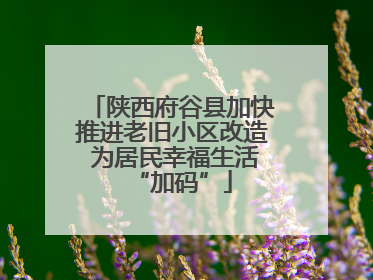 陕西府谷县加快推进老旧小区改造 为居民幸福生活“加码”