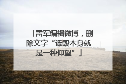 雷军编辑微博，删除文字“诋毁本身就是一种仰望”