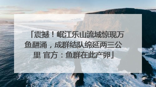 震撼！岷江乐山流域惊现万鱼翻涌，成群结队绵延两三公里 官方：鱼群在此产卵