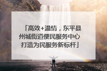 高效+温情，东平县州城街道便民服务中心打造为民服务新标杆