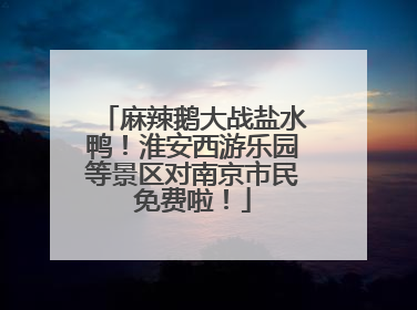麻辣鹅大战盐水鸭！淮安西游乐园等景区对南京市民免费啦！
