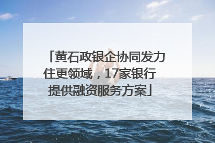 黄石政银企协同发力住更领域，17家银行提供融资服务方案