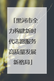黑河市全力构建新时代志愿服务高质量发展新格局