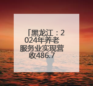 黑龙江：2024年养老服务业实现营收486.7亿元