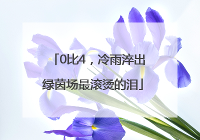 0比4，冷雨淬出绿茵场最滚烫的泪