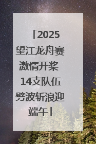 2025望江龙舟赛激情开桨 14支队伍劈波斩浪迎端午