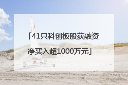 41只科创板股获融资净买入超1000万元