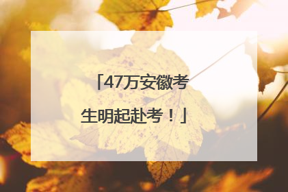 47万安徽考生明起赴考！