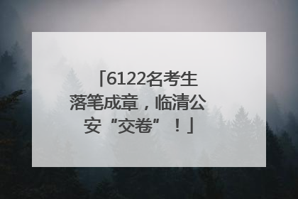 6122名考生落笔成章，临清公安“交卷”！